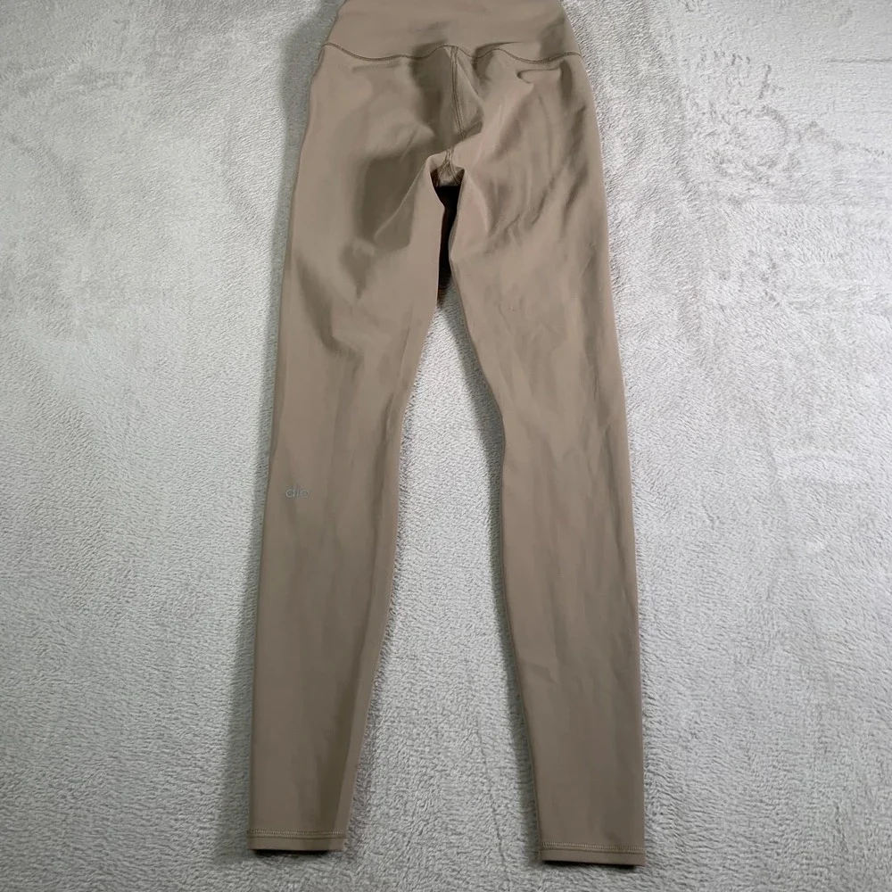 Alo Yoga Leggings Womens XS Beige High Rise Ankle Moto Ripped Stretch Yoga Pants
